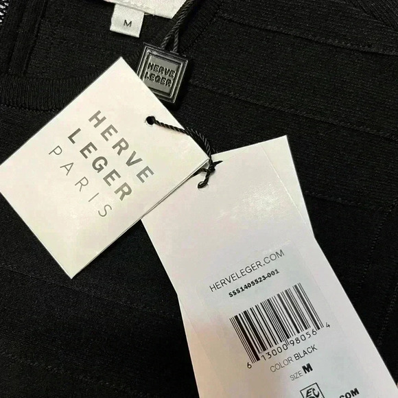 NWT Hervé Léger Milano Molded Cup Bandage Crop Top Black - Picture 7 of 7